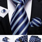 Classic 100% Silk Men's Ties 8cm Blue Plaid Dot Striped Business Necktie Handkerchief Wedding Party Tie Set The Clothing Company Sydney