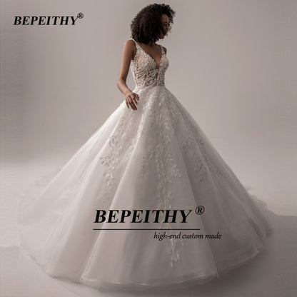 V Neck Sleeveless Wedding Dresses A Line Ivory Lace Romantic Bride Boho Bridal Gown The Clothing Company Sydney