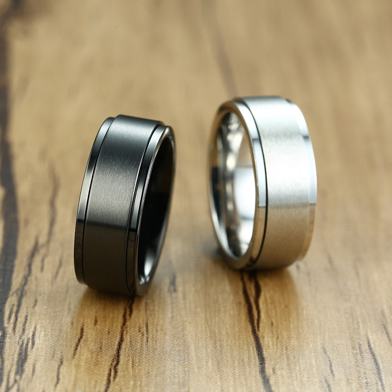 6/8mm Spinner Ring for Men Stress Release Accessory Classic Stainless Steel Wedding Band Casual Sport Jewellery The Clothing Company Sydney