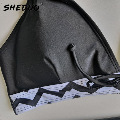 Two Piece Plus Size Tankini Swimming suits Swimwear Patchwork Bikini White boho Printed Swimsuit The Clothing Company Sydney