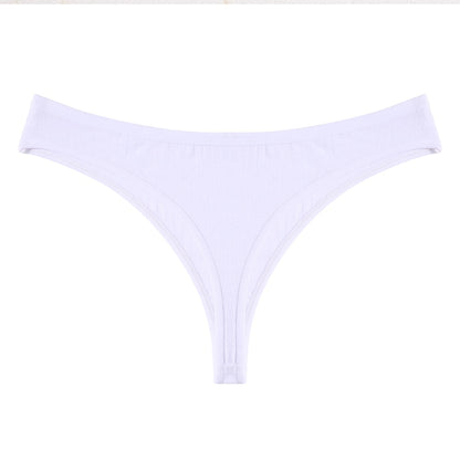 Women's Cotton Mix Underwear Ladies Thongs Panties Low Rise G-String Female T-Back Briefs Bikini Lingerie Solid Color Knickers The Clothing Company Sydney