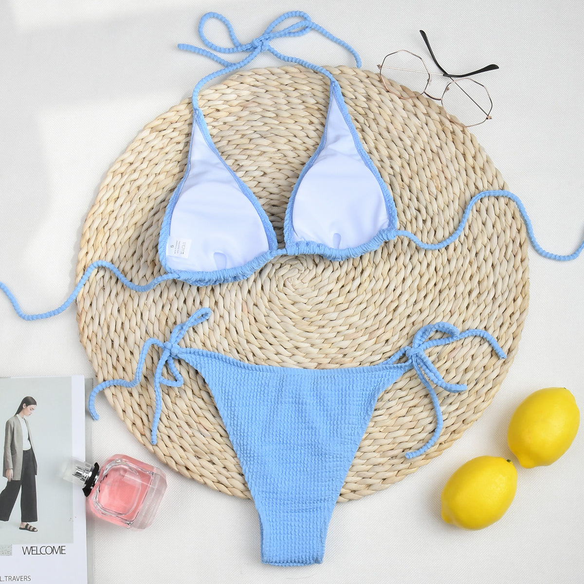 Two Piece Swimsuit Swimwear Solid Bandage Thong Brazilian Bather Micro Bikini Set Beachwear The Clothing Company Sydney