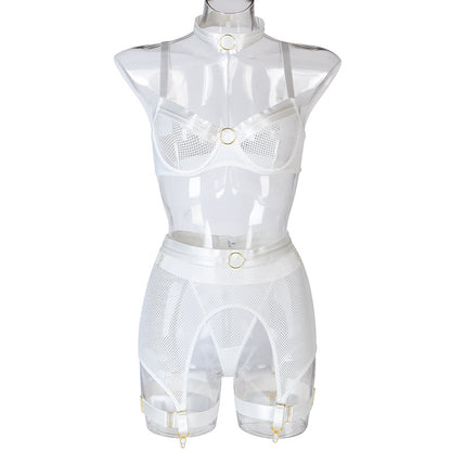 Four-Piece Set Erotic Lingerie Transparent Bra Kit Push Up See Through Lace Mesh Seamless Underwear Garters The Clothing Company Sydney