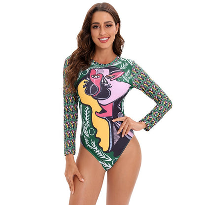Long sleeve swimwear one piece swimsuit backless jumpsuit swim suit Bathing Suit beach wear Bodysuit Monokini The Clothing Company Sydney