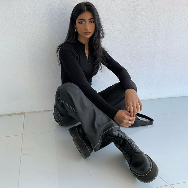 Sheath Velvet Rompers Bodysuit Long Sleeve Regular Zipper Jumpsuits Women Fashion Streetwear Outfits Overalls Bodysuit The Clothing Company Sydney