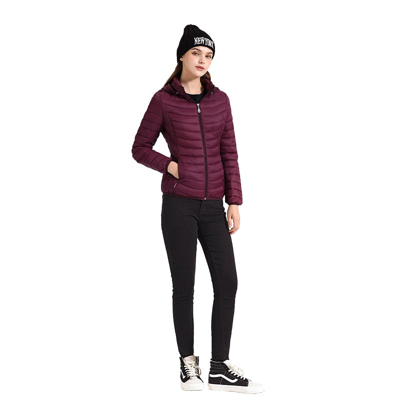 Ladies Padded Puffer Jacket Coat Ultralight Outdoor Clothes Outwear Slim Short Parka Portable Store In Bag The Clothing Company Sydney