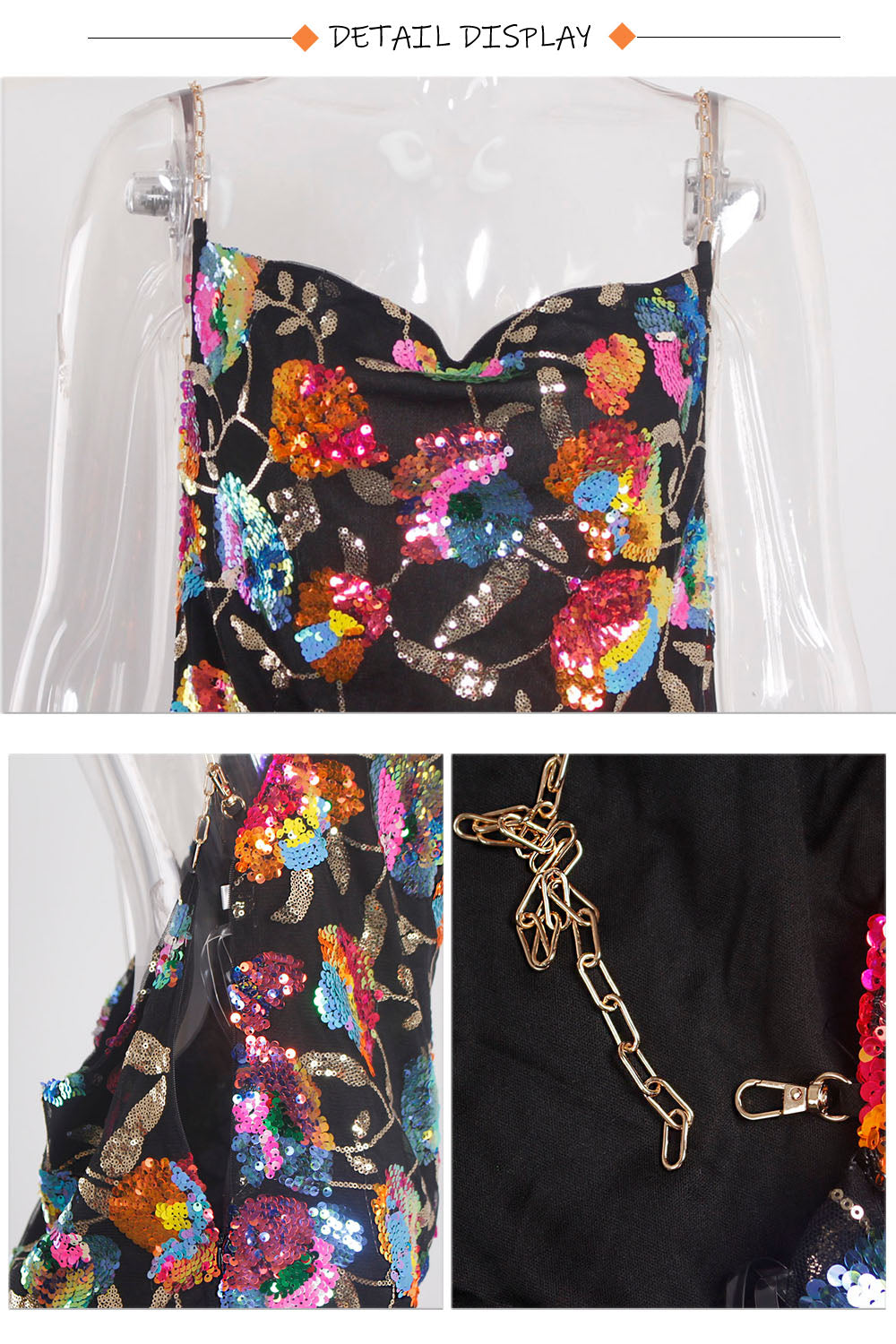 Sequin Backless Slip Mini Chain Straps Short Tulle Cocktail Summer Party Night Lush Prom Dress The Clothing Company Sydney