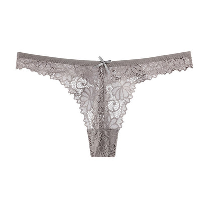 Lace Embroidery Underwear Lingerie T-back Thong Sheer Panties Hollow out Transparent Knickers The Clothing Company Sydney