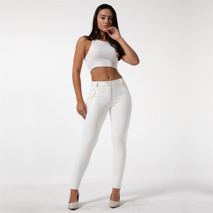 Faux Leather Leggings White Fleece Lined Jeggings Ladies Winter Women's Warm Push Up  Casual Pants The Clothing Company Sydney