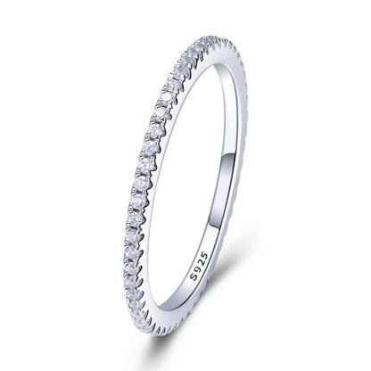 925 Sterling Silver CZ Simulated Diamond Stackable Ring Platinum Plated Eternity Bands for Women The Clothing Company Sydney