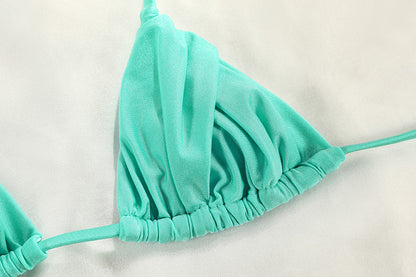 2 Piece Glitter Fabric Bikini Set Folds Swimsuit Halter Bathing Suit Swimwear Beachwear The Clothing Company Sydney