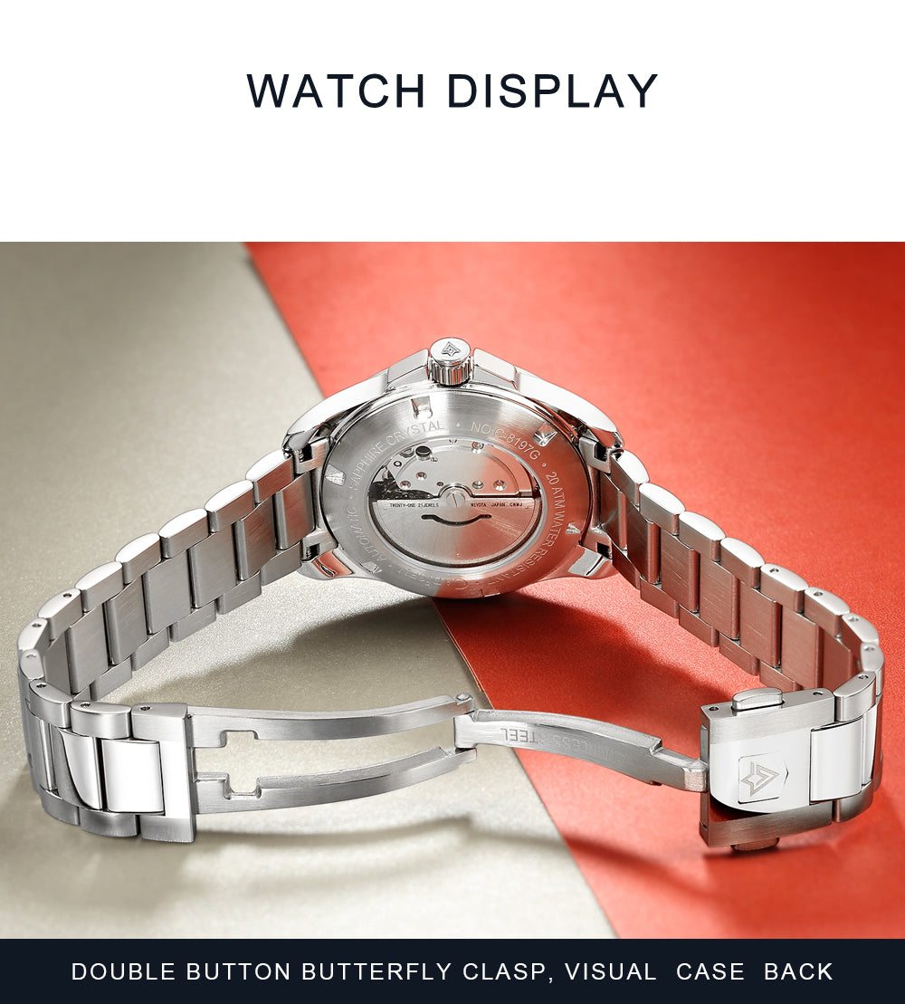 Cadisen New 39mm Men's Automatic Mechanical Watch Classic Retro 200m Waterproof Business Sports MIYOTA 8215 Watches The Clothing Company Sydney