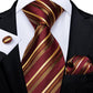 Designer Wedding Men's Tie Red  Solid Striped Paisley Neckties For Men Business Hanky Cufflinks Tie Set The Clothing Company Sydney