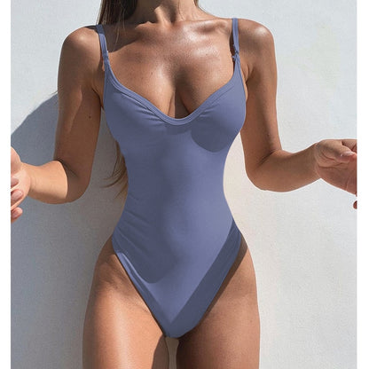 Solid One Piece Swimsuit Swimwear Bodysuit Swimsuit Push Up Monokini High Waist Bathing Suits Beach Wear The Clothing Company Sydney