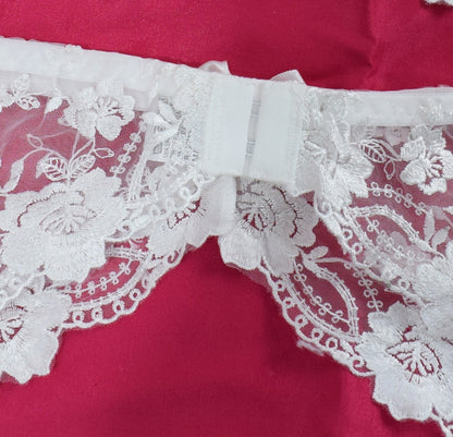 Mesh Embroidery Bra Underwear with Garter Lingerie Women Thin Lace Push Up Bra Set Bra Garters Thong 3 Piece Set The Clothing Company Sydney