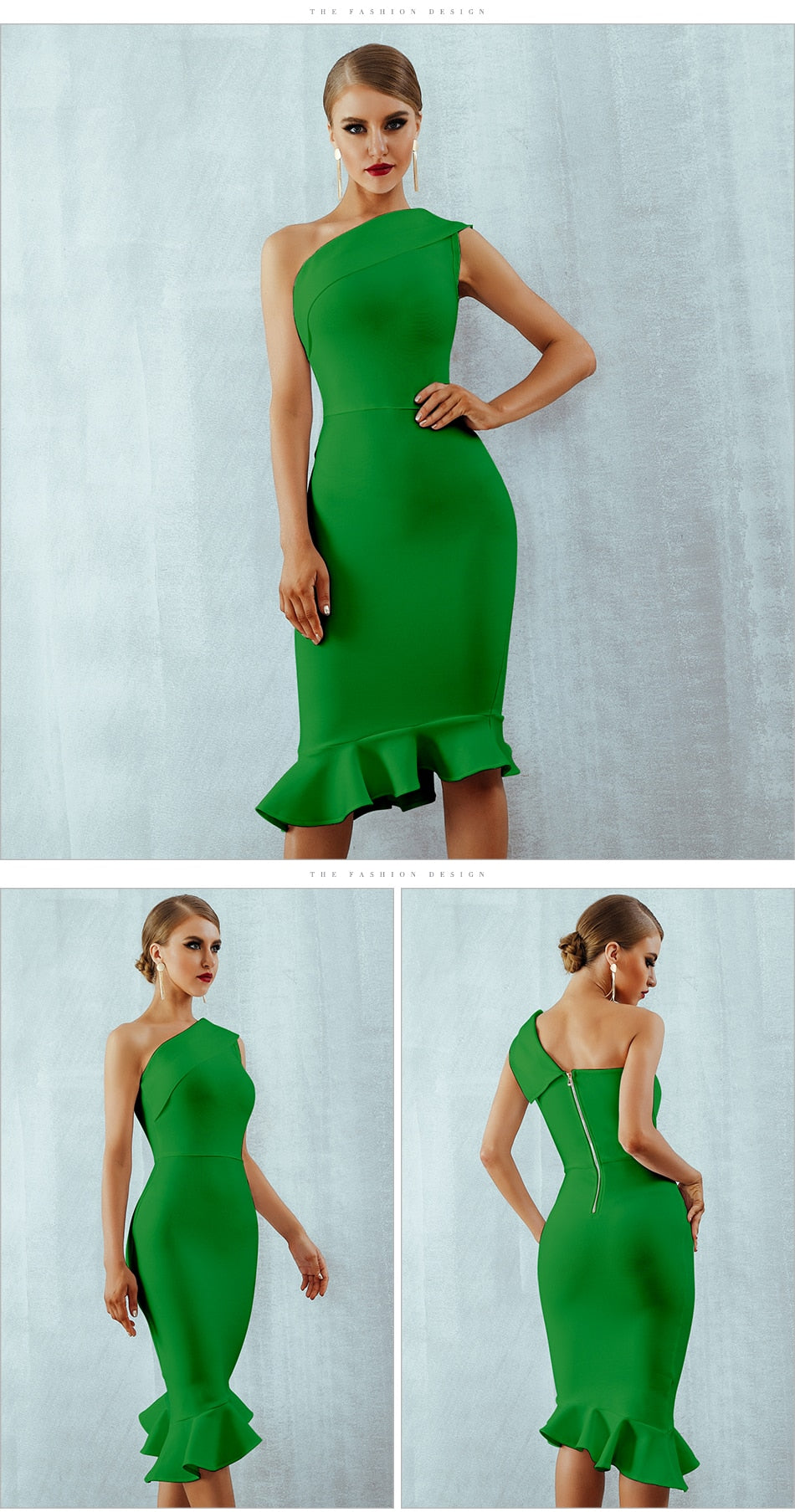 Summer Bandage Dress One Shoulder Sleeveless Ruffles Nightclub Evening Party Mermaid Dresses The Clothing Company Sydney