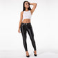 Melody Black Pleather Pants Womens Heat Fleece Lined Leggings Pu Skinny Push Up Trousers The Clothing Company Sydney