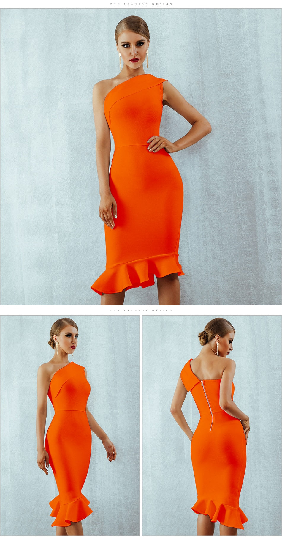 Summer Bandage Dress One Shoulder Sleeveless Ruffles Nightclub Evening Party Mermaid Dresses The Clothing Company Sydney