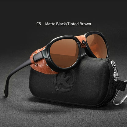 Luxury Steampunk Pilot Sunglasses Men and Women Shield Glasses UV400 Protection The Clothing Company Sydney