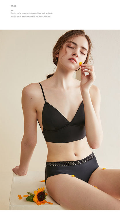 Backless Bra Triangular Women's U-Shape Beauty Back Lingerie Dot Mesh Thin Soft Seamless Bralette Underwear The Clothing Company Sydney