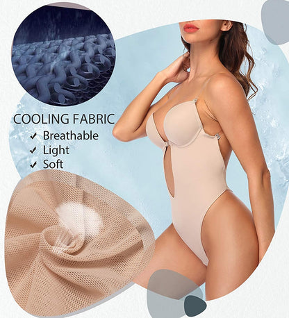 Women's Backless Shapewear Bodysuti Shaper Lace Smooth Plunge Body Briefer V-Neck Strapless Backless Bodysuit for Weddings The Clothing Company Sydney