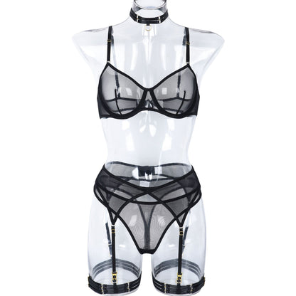 4 Piece Lingerie Underwear Bra Garters Brief Sets Transparent Lace Seamless Panties Set The Clothing Company Sydney