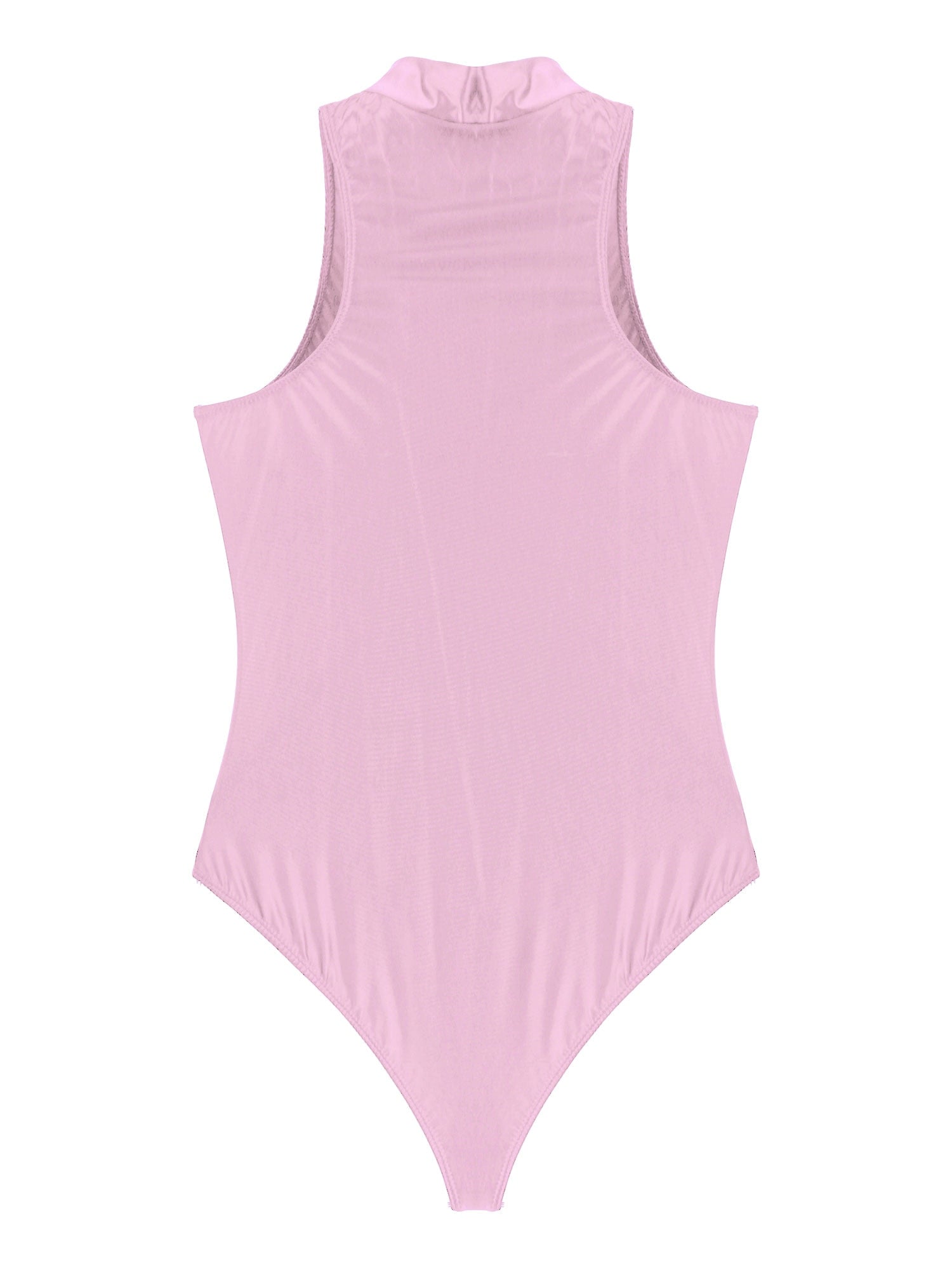 Women's Bodysuit Glossy Sleeveless Bodysuit Jumpsuit Solid Color Double Zipper Front Leotard High Cut Clubwear Nightwear The Clothing Company Sydney