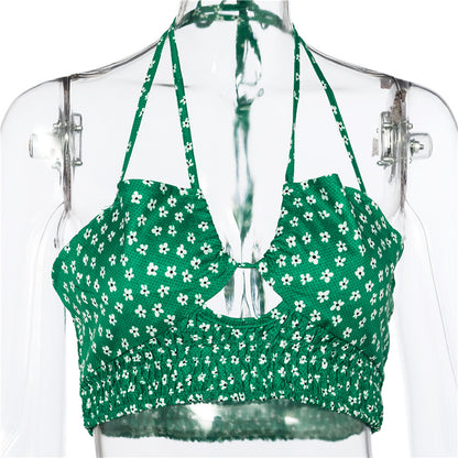 Floral Print Top and Skirt Two Piece Matching Set Halter Tie Front Backless Crop Tops Summer Outfits The Clothing Company Sydney