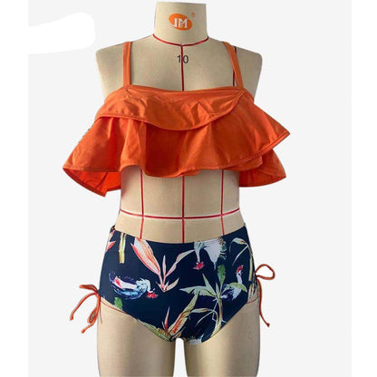 2 Piece Swimwear High Waist Swimsuit With Skrit Print Retro Vintage Bikini Set The Clothing Company Sydney