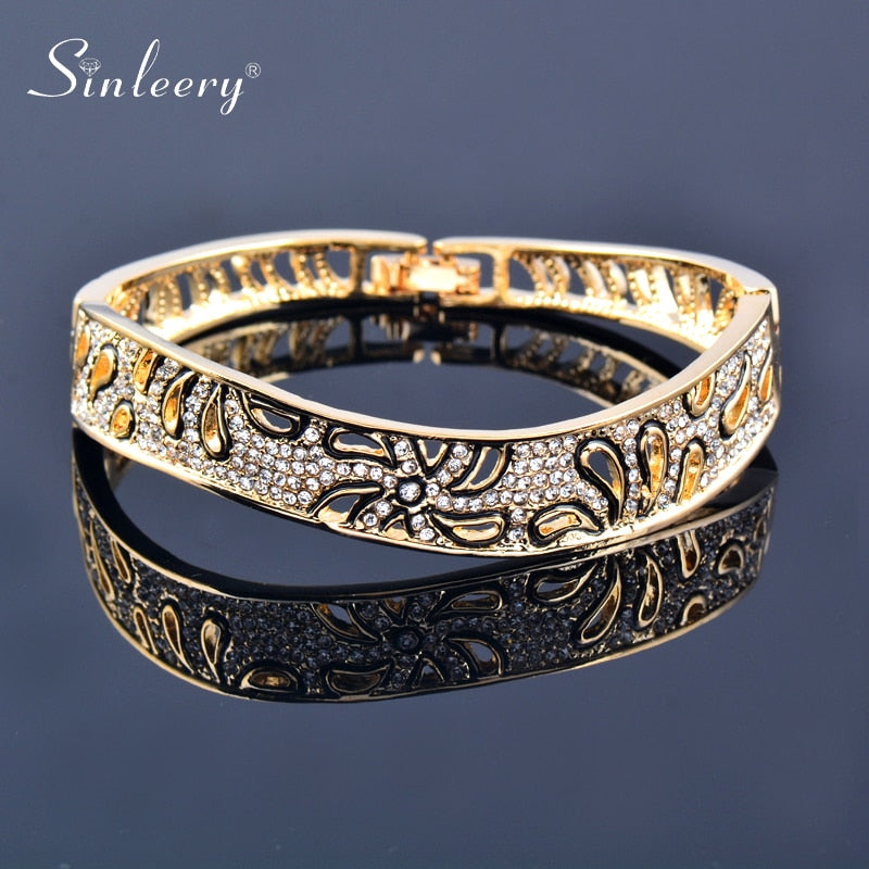 Luxury Hollow Flower Bangles For Women Rose Gold Silver Color Crystal Bracelets Best Friends Gifts Jewellery The Clothing Company Sydney