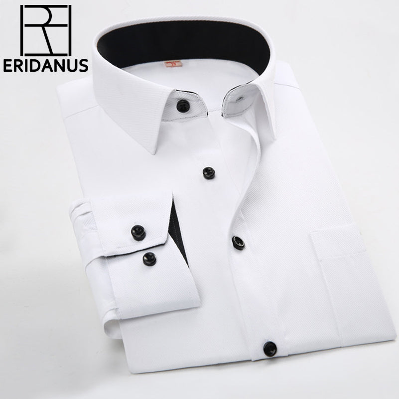 Long Sleeve Slim Men Dress Shirt Autumn New Fashion Designer Solid Male Clothing Fit Business Shirts The Clothing Company Sydney