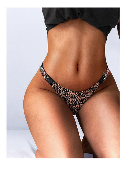 Ice Silk Seamless Panties G String Sexy Rhinestone Leopard Underwear Low Waist Fitness Lingerie T Thongs The Clothing Company Sydney