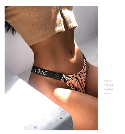 Ice Silk Seamless Panties G String Sexy Rhinestone Leopard Underwear Low Waist Fitness Lingerie T Thongs The Clothing Company Sydney