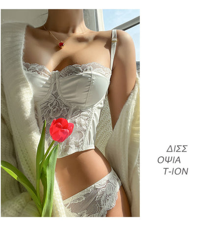 Lace Embroidery Bra Set Lingerie Steel Rubber Bone Push Up Bras French Brassiere Top and Panty Set Underwear The Clothing Company Sydney