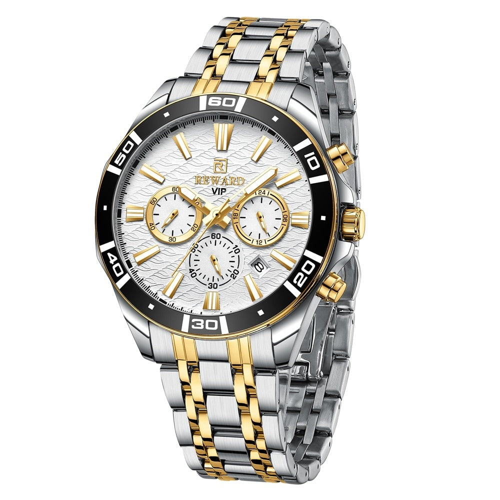 Mens Watch Waterproof Sport Wristwatch for Men Stainless Steel Business Quartz Watches Clock Gift for Father Birthday The Clothing Company Sydney