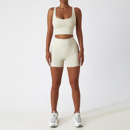 2 Piece Women Yoga Set Seamless Workout Suit Sportswear Gym Clothing Fitness Bra High Waist Leggings Sports Shorts Sports Suits The Clothing Company Sydney