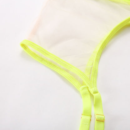 Sensual Lingerie Transparent Bra Panty Set 4-Piece See Through Seamless Women's Sets Neon Fancy Underwear The Clothing Company Sydney