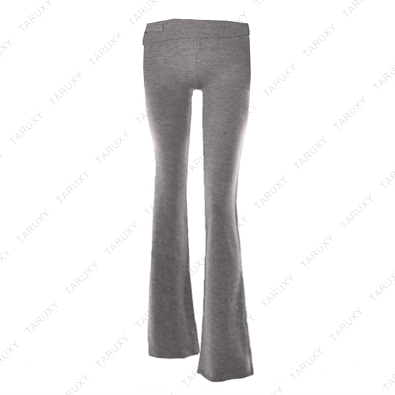 Women's Spring Outfits Casual Zipper Sweater Hoodie Set High Waist Flare Pants Suits Pink Knitted Y2k Two Piece Set The Clothing Company Sydney