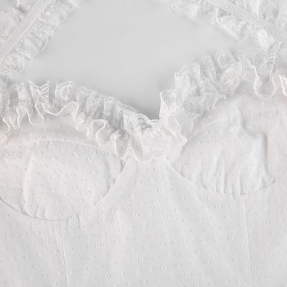 y2k Ruffles Bow Cute Sweet Sundress Fairycore Backless Party Beach Halter Zip Bodycon Mini Dress The Clothing Company Sydney