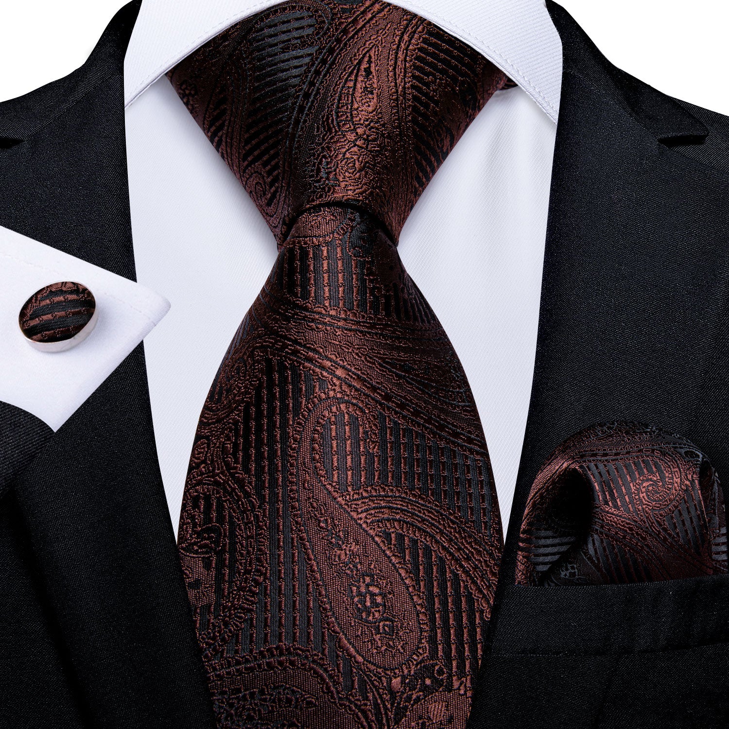 Men Purple Floral Paisley Necktie Business Formal 100% Silk Tie Pocket Square Set For Wedding Party The Clothing Company Sydney