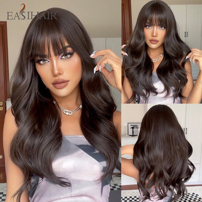 Ombre Brown Light Blonde Platinum Long Wavy Middle Part Hair Wig Cosplay Natural Heat Resistant Synthetic Wig for Women The Clothing Company Sydney