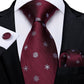 Designer Wedding Men's Tie Red  Solid Striped Paisley Neckties For Men Business Hanky Cufflinks Tie Set The Clothing Company Sydney