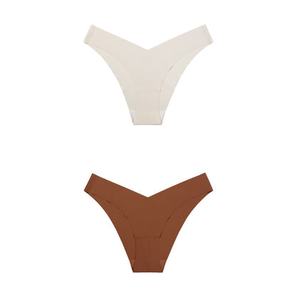 2 Pack Seamless Panties for Women Ice Silk Low Waist Underwear Fitness Sports Lingerie T-back G-string Thong Underwear The Clothing Company Sydney