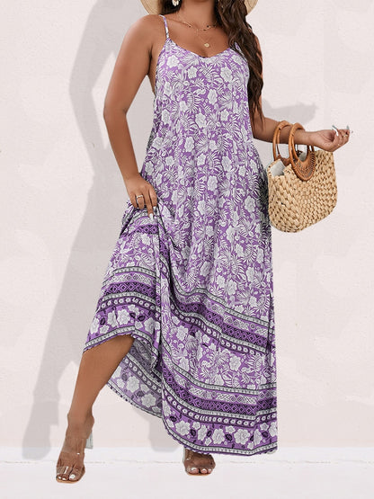 Ditsy Floral Maxi Cami Dress Backless Plus Size Women's Summer Elegant Large Hem Beach Dresses The Clothing Company Sydney