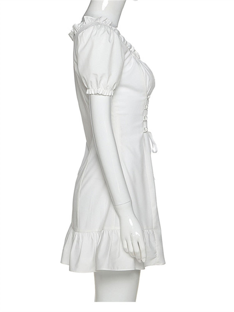 Chic And Elegant Woman Dress Summer Bow Cute White Party Birthday Festival Dresses Cute French Romantic Dress The Clothing Company Sydney