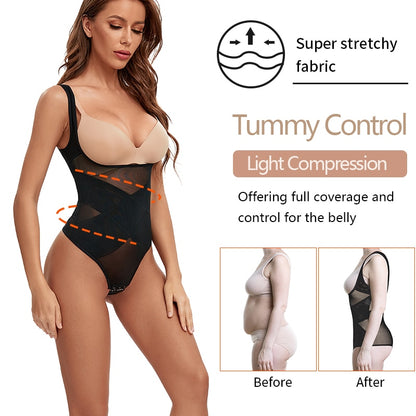 1 Piece Mesh Bodysuit Seamless Full Body Shaper Waist Tummy Control Underwear Underbust Corset Shapewear The Clothing Company Sydney