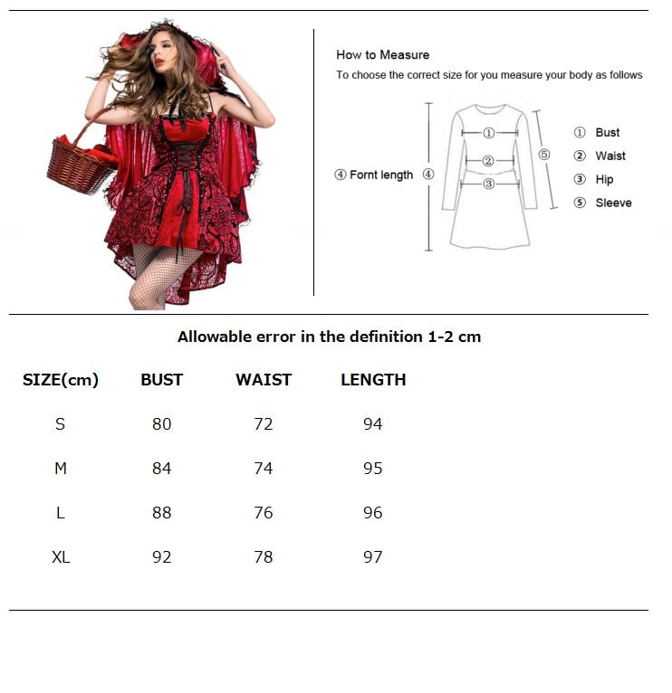 Halloween Ladies Little Red Riding Hood Costume Fantasy Hen Party Robe Cosplay Game Uniform Fancy Dress The Clothing Company Sydney