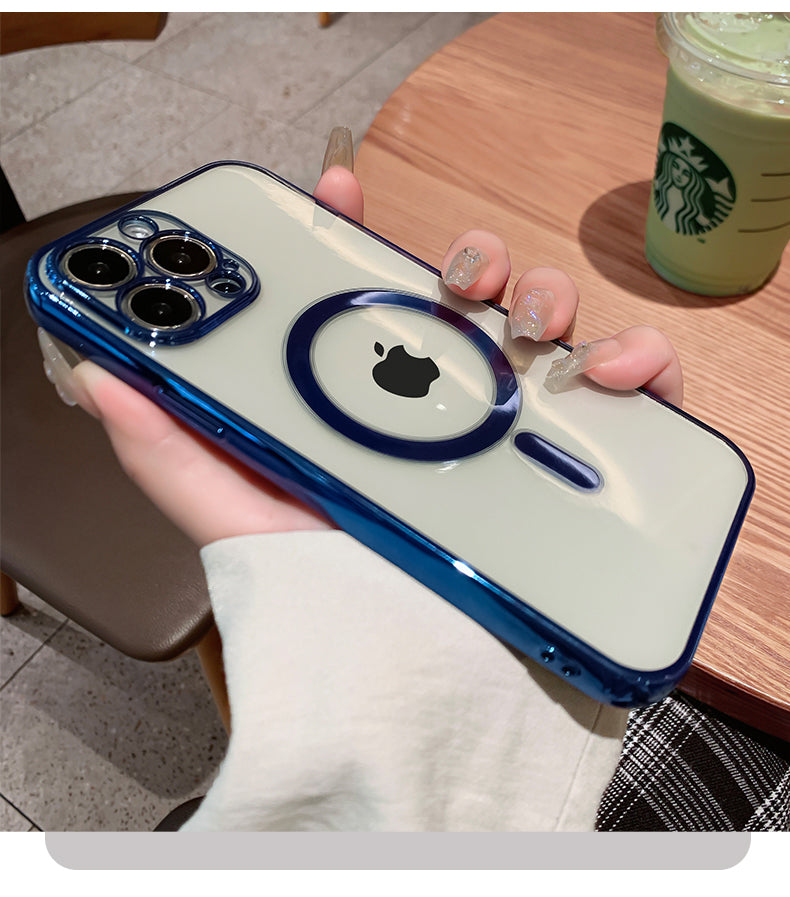 Luxury Plating Clear Magnetic For Magsafe Wireless Charge Case For iPhone 13 12 11 Pro Max X XR XS Plus Soft Silicone Cover The Clothing Company Sydney