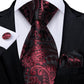 Designer Wedding Men's Tie Red  Solid Striped Paisley Neckties For Men Business Hanky Cufflinks Tie Set The Clothing Company Sydney