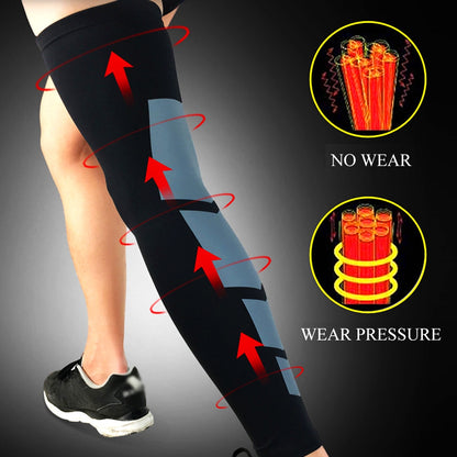 Sports Anti-slip Full Length Compression Leg Sleeves Calf Shin Splint Support Protector for Cycling Running Basketball Golf Sleeve The Clothing Company Sydney